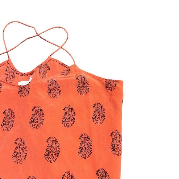 MADEWELL Orange Parsley Print Strapy Blouse Size XS - Picture 3 of 6